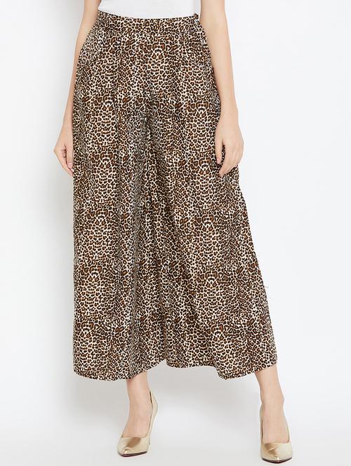 pocket detail animal print palazzo - 15999452 - Very Small Image - 1
