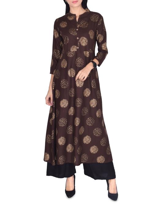 a-line foil print kurta - 15999486 - Very Small Image - 1