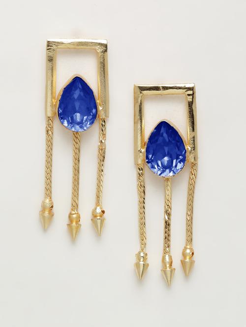gold metal drop earring - 15999816 - Very Small Image - 1