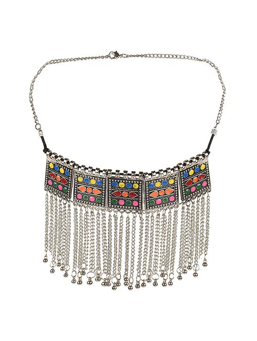 multi colored metal collar necklace - 16000245 - Very Small Image - 1