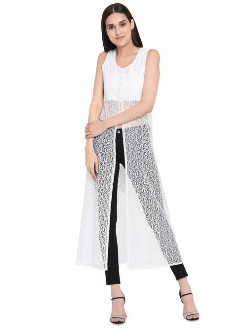 front slit laced tunic - 16000326 - Very Small Image - 1