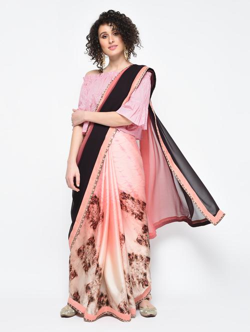 ombre printed saree with blouse - 16000662 - Very Small Image - 1