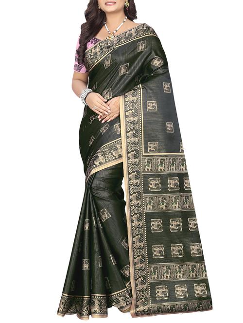 conversational grey printed saree with blouse - 16000773 - Very Small Image - 1