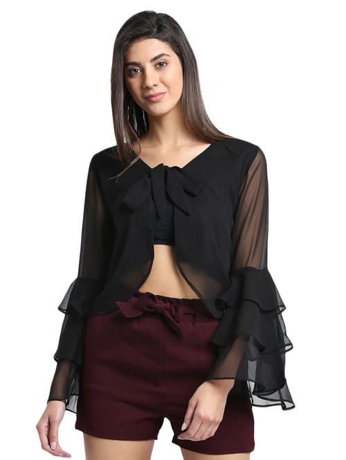 solid ruffle shrug - 16001062 - Very Small Image - 1