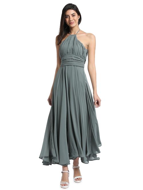 halter neck ruched maxi dress - 16001070 - Very Small Image - 1