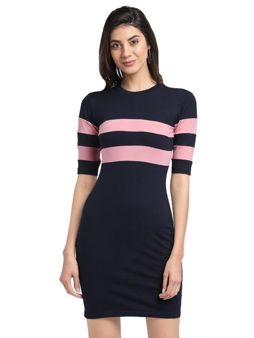 contrast striped bodycon dress - 16001075 - Very Small Image - 1