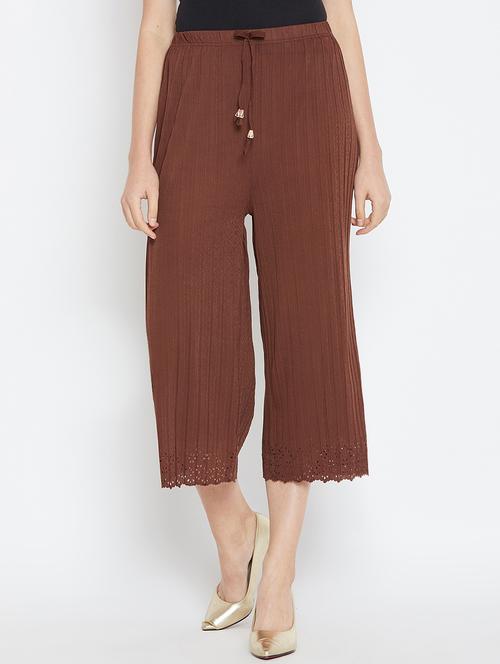 scallop hem cut work culotte - 16001254 - Very Small Image - 1