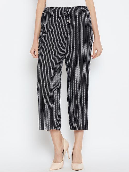 drawstring waist striped culotte - 16001267 - Very Small Image - 1