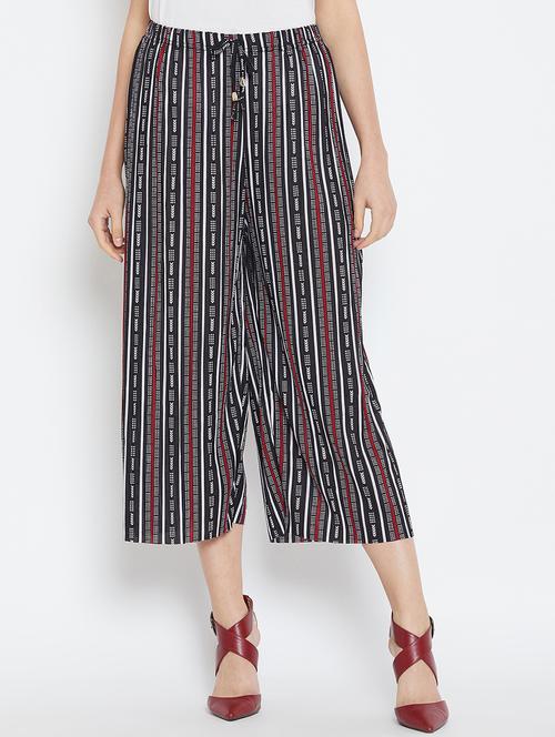 drawstring waist striped culotte - 16001269 - Very Small Image - 1
