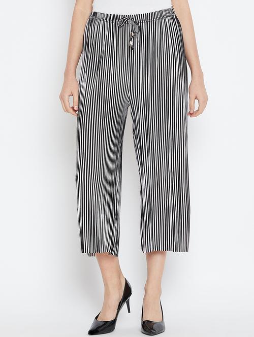 drawstring waist striped culotte - 16001277 - Very Small Image - 1