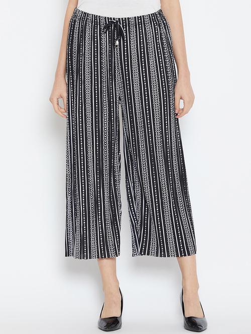 drawstring waist striped culotte - 16001278 - Very Small Image - 1