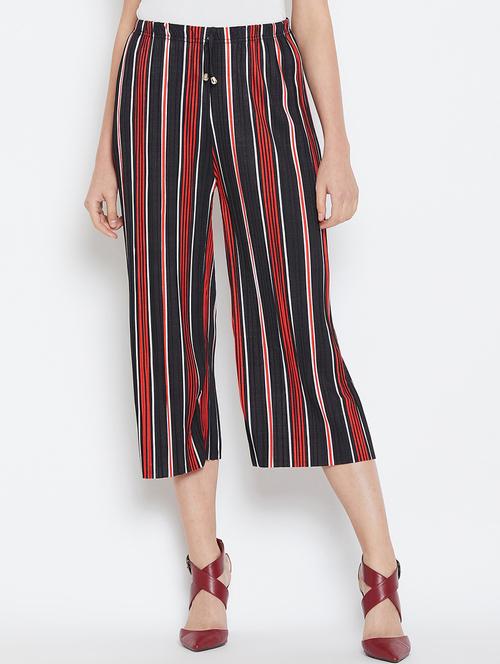 drawstring waist striped culotte - 16001281 - Very Small Image - 1