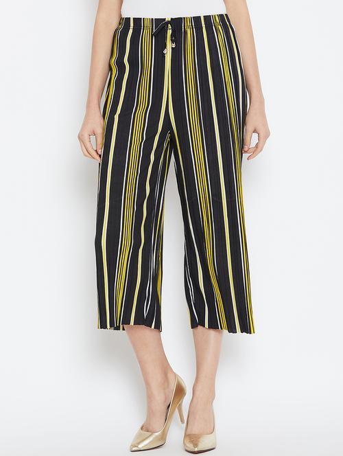 drawstring waist striped culotte - 16001284 - Very Small Image - 1