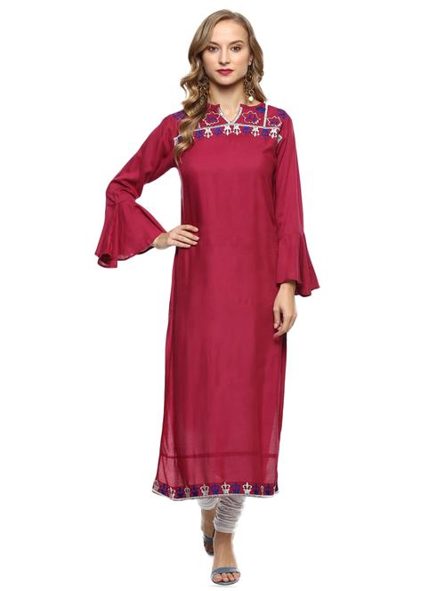 women's straight kurta - 16001698 - Very Small Image - 1