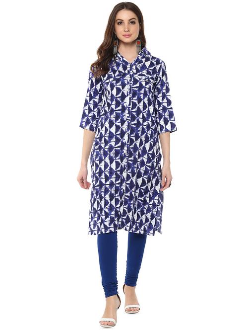 geometrical straight kurta - 16001699 - Very Small Image - 1