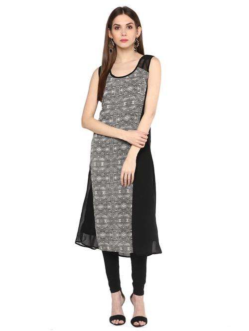 a-line printed kurta - 16001706 - Very Small Image - 1