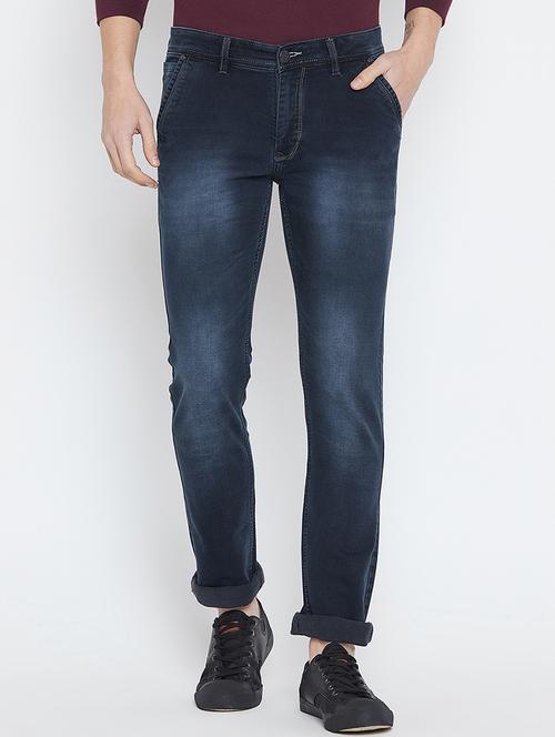 blue cotton blend washed jeans - 16001836 - Very Small Image - 1