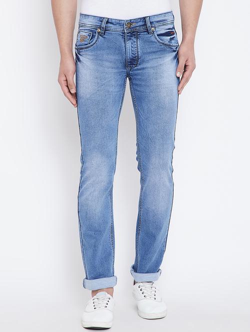 blue cotton washed jeans - 16001855 - Very Small Image - 1