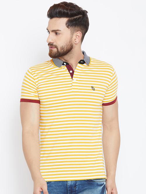 yellow striped polo tshirt - 16002012 - Very Small Image - 1