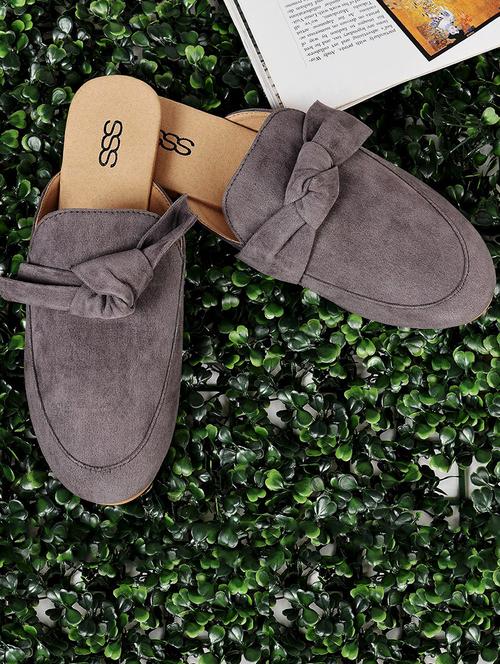 grey slip on mules - 16002105 - Very Small Image - 1