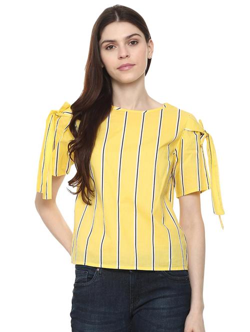 tie knot detail striped top - 16002330 - Very Small Image - 1
