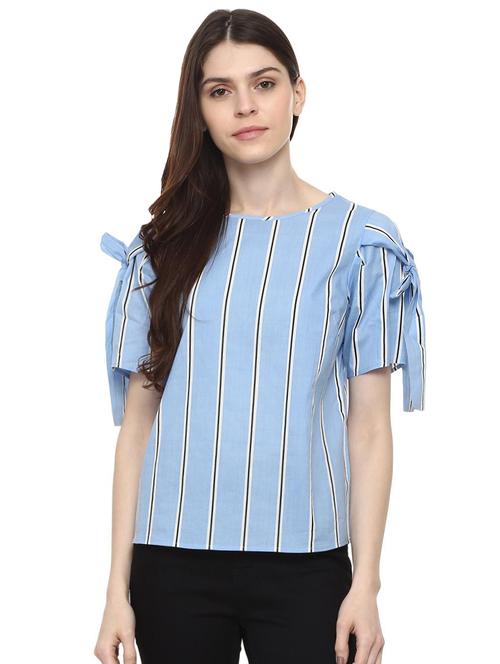 tie knot detail striped top - 16002331 - Very Small Image - 1