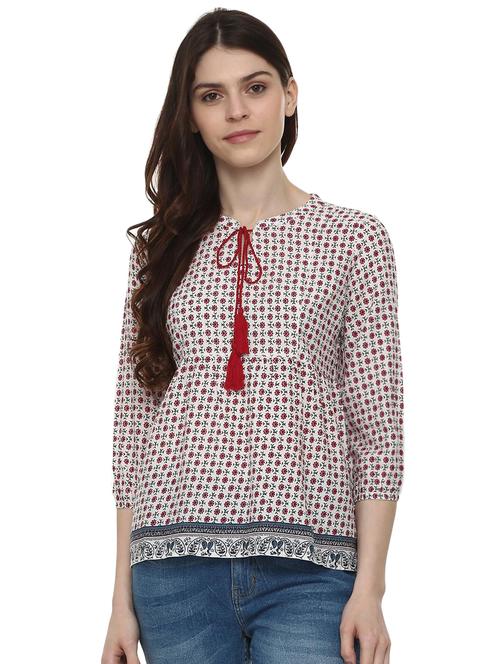tie knot floral motif top - 16002332 - Very Small Image - 1