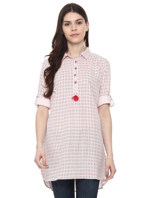 roll up sleeved button detail tunic - 16002347 - Very Small Image - 1