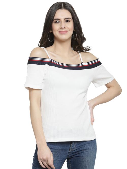 cold shoulder ribbed top - 16002435 - Very Small Image - 1