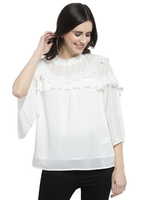 keyhole back ruffle top - 16002453 - Very Small Image - 1