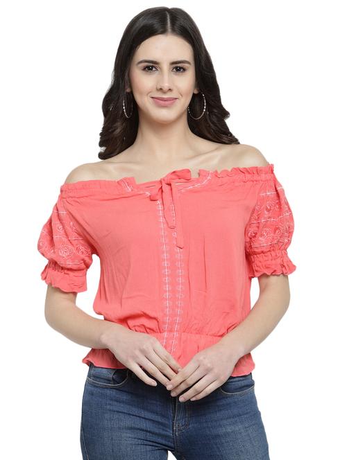 off shoulder blouson top - 16002457 - Very Small Image - 1
