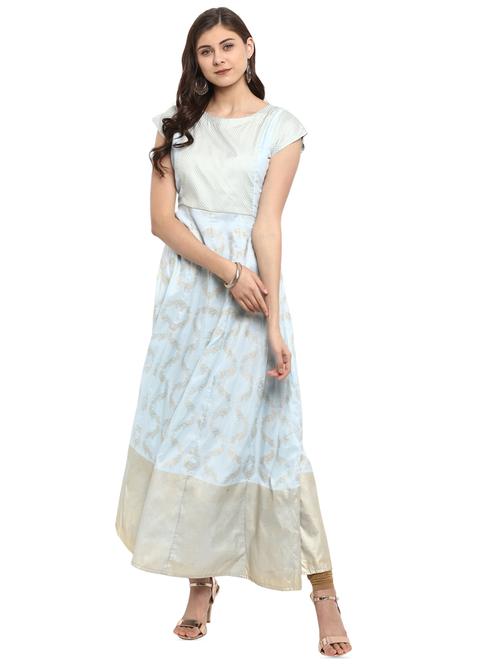 foil print anarkali kurta - 16002516 - Very Small Image - 1