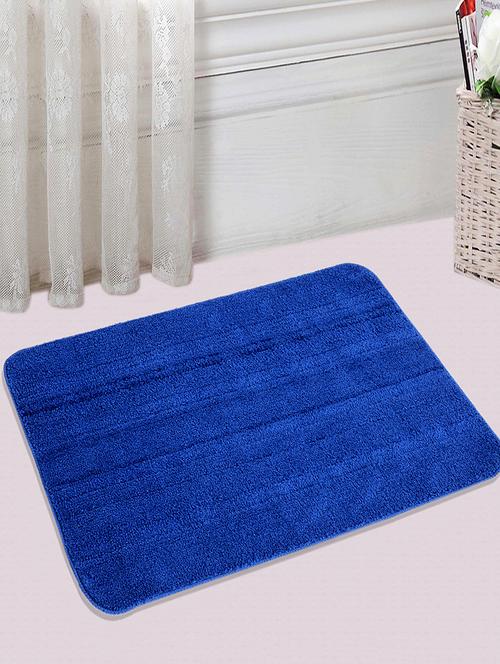 saral home soft microfiber anti slip bathmat (50x80 cm, blue)- pack of 2 - 16002518 - Very Small Image - 1