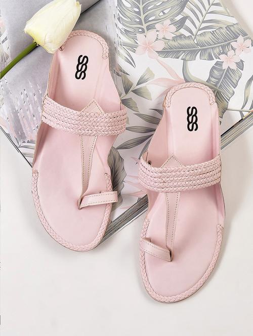 pink one toe kolhapuris - 16002560 - Very Small Image - 1