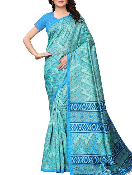 checkered printed saree with blouse - 16002642 - Very Small Image - 1