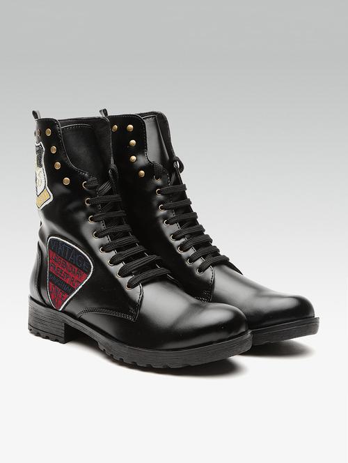 black ankle lace up boots - 16002712 - Very Small Image - 1