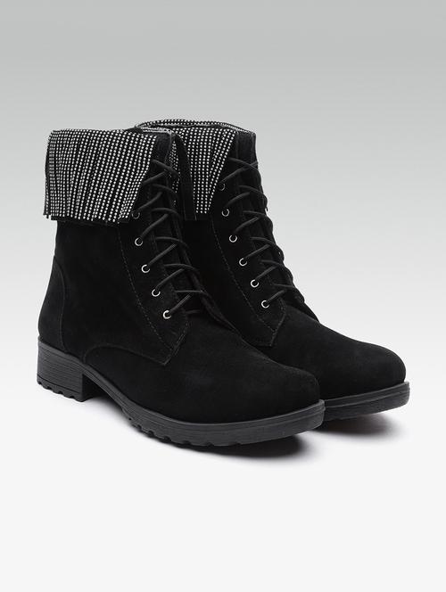 black ankle lace up boots - 16002721 - Very Small Image - 1