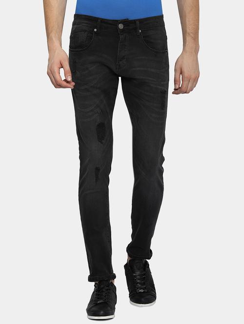 black cotton ripped jeans - 16003737 - Very Small Image - 1