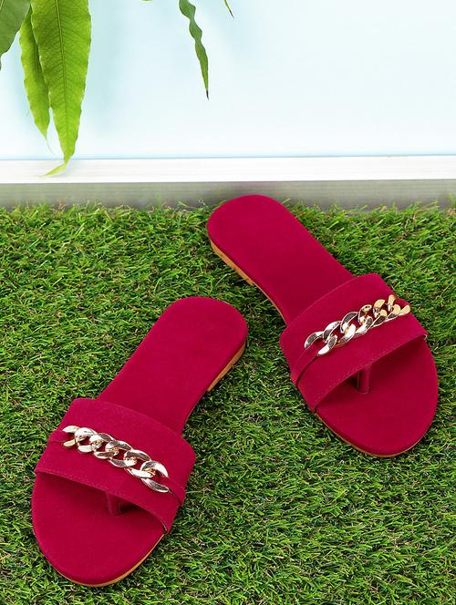 red slip on sandals - 16003907 - Very Small Image - 1