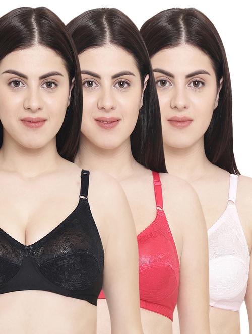 set of 3 lace detail bras - 16004200 - Very Small Image - 1