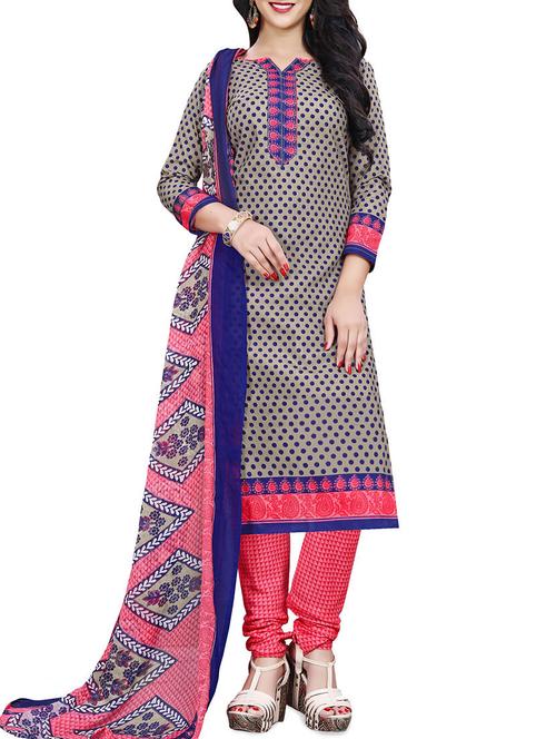 straight printed unstitched suit - 16004236 - Very Small Image - 1