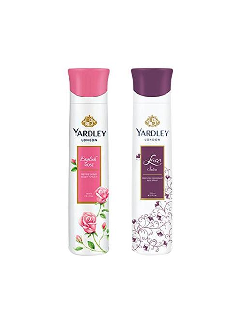 yardley london deodorant for women english rose and lace satin combo pack 2 (150 ml) - 16004538 - Very Small Image - 1