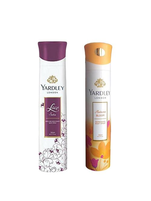 yardley london lace and autumn bloom deodorant for women (150-ml pack of 2 - 16004540 - Very Small Image - 1
