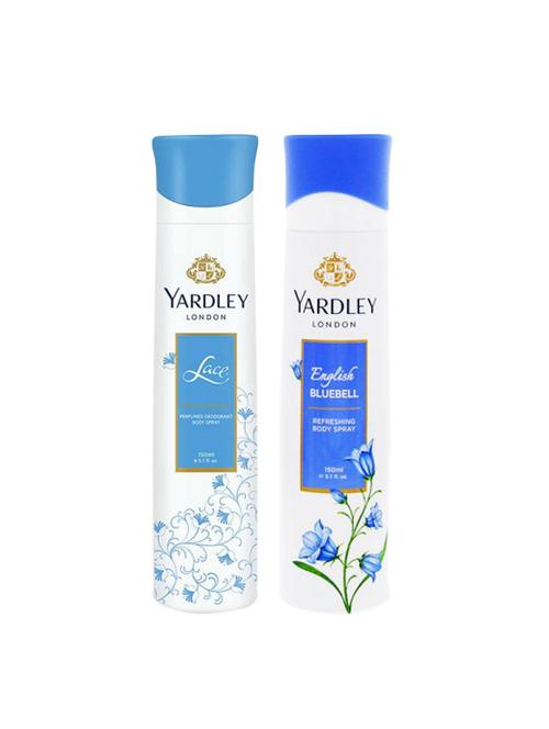 yardley london lace and english bluebell deodorant for women (150-ml) pack of 2 - 16004541 - Very Small Image - 1