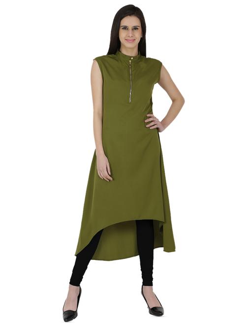 high low solid kurta - 16004802 - Very Small Image - 1