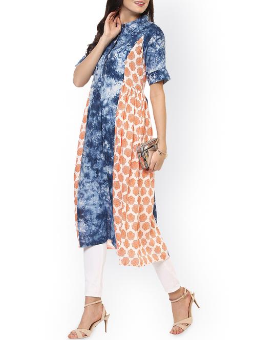 a-line printed kurta - 16004849 - Very Small Image - 1