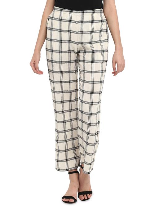 checkered flared leg trouser - 16005134 - Very Small Image - 1