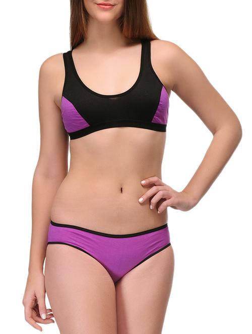 color block bra and panty set - 16005377 - Very Small Image - 1