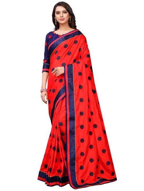 polka dots embroidered saree with blouse - 16005425 - Very Small Image - 1