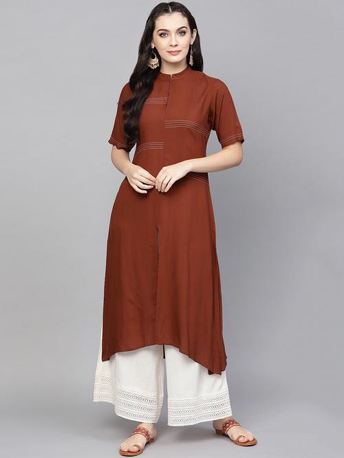 high low solid kurta - 16006076 - Very Small Image - 1
